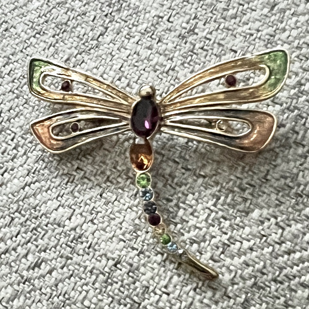 Vintage Monet Signed Dragonfly Brooch